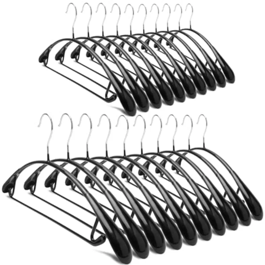 

Non Slip PVC Coating Sweater HangersDress Suit Coat Hangers Wide Shoulder Bump Free Golf T Shirts Clothes Hangers Color 20 Pack