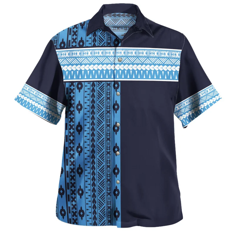 Camisa hawaiana de manga corta con estampado 3D para hombre, camisa con emblema de la bandera de BULA Fiyi, abrigo de brazo gráfico de Filipinas, Top de moda, Verano