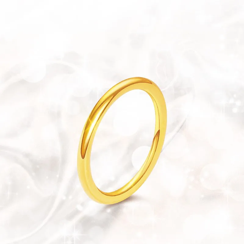 

1pcs Pure 999 24K Yellow Gold Ring For Women Polish Surface and Matte Finish Rings US Size 5-9 Jewelry