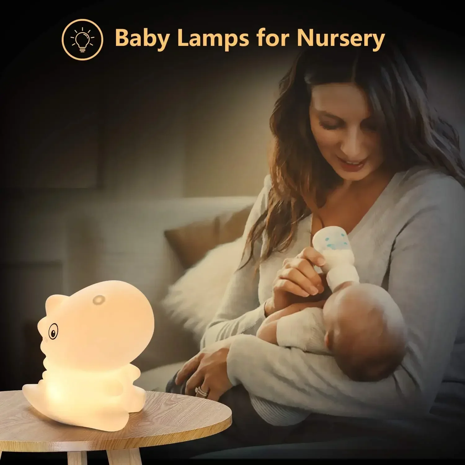 Dinosaur Silicone Touch Sensor LED Night Light USB Rechargeable Bedroom Bedside Colorful Lamp for Children Baby Christmas Gift