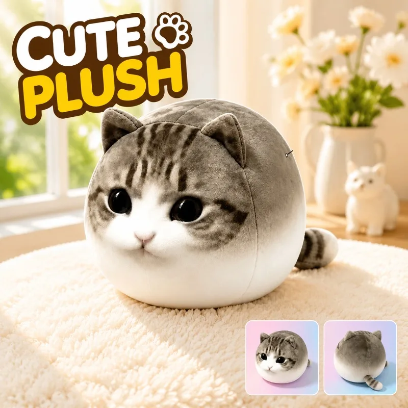 Crispy Horn Kitten Stuffed Doll, Ultra Soft Squishy Throw Pillow, Comfort Companion Plush Toy, Funny Fluffy Cotton Figure