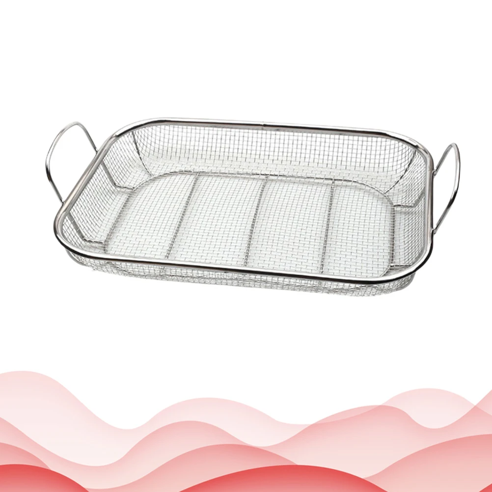 

Barbecue Vegetable Basket Grill Container Strainer Tray for BBQ Outdoor Stainless Steel Filter Drain