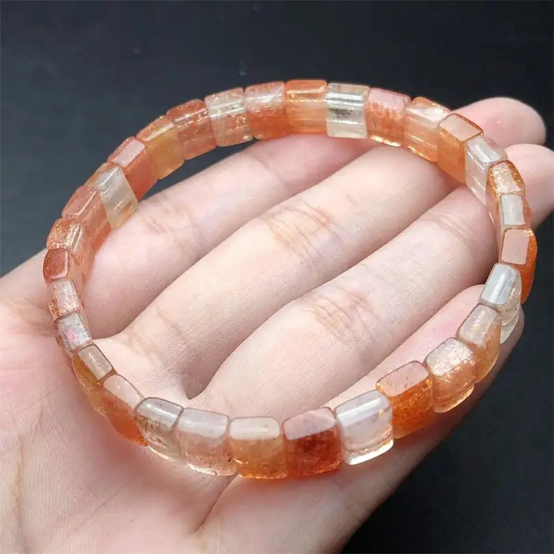 Natural Alusha Quartz Bangle Fortune Energy Bangle Mineral String Woman Amulet Jewelry Healing Gift 1pcs 8X6MM