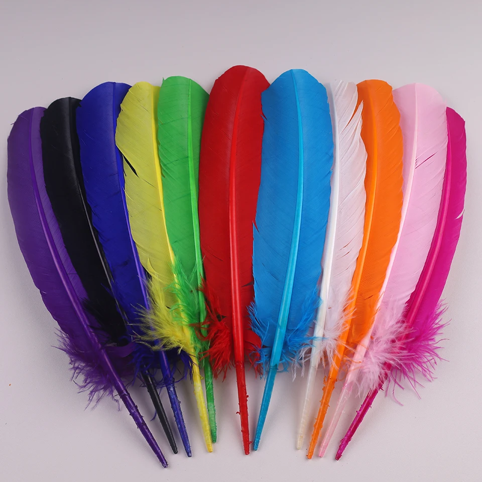 20 قطعة ريش تركيا ريش البط للحرف اليدوية أعمدة الأوز القلم اكسسوارات الحرف اليدوية الزفاف الديكور 25-30 سنتيمتر