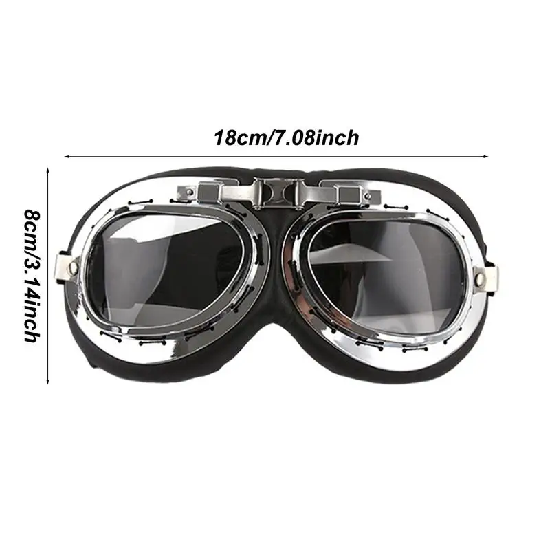 Motorcycle Goggles For Men Windproof Pilot Goggles For Motorcycle Riding Outdoor Eyewear With Adjustable Straps Dustproof Motorc