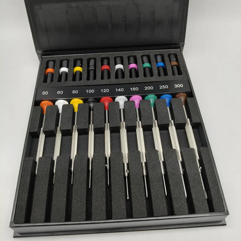 Watch repair screwdriver BERGEON 30081-A10 wood box 10 piece straight screwdriver 0.5-3.0