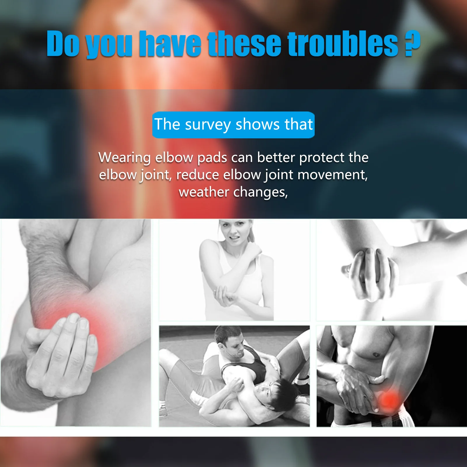 

Elbow Brace Support Lightweight Breathable Fabric Full Tennis Baseball Weightlifting Men Women Gift