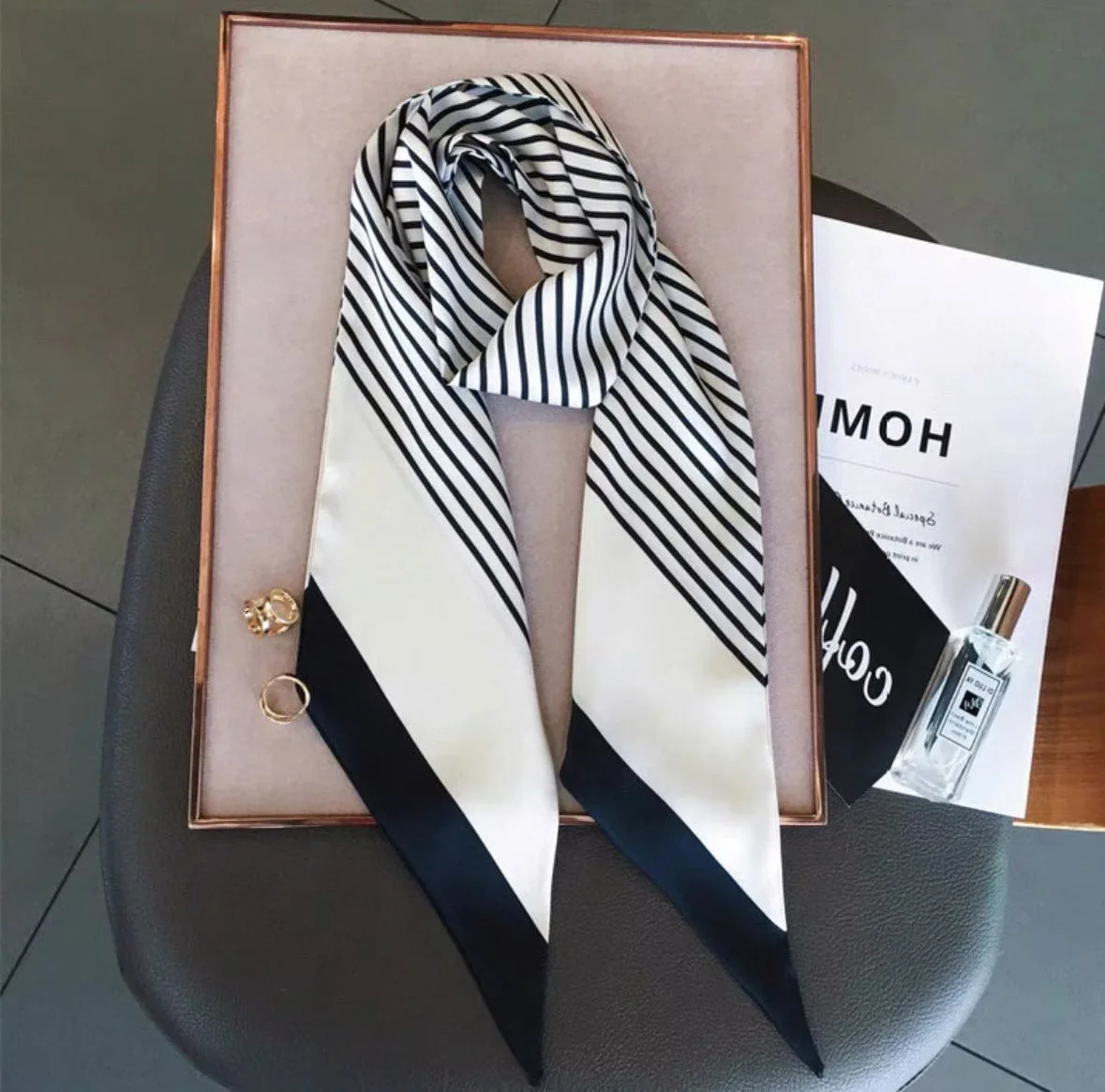 "وشاح طويل رقيق مع حزام - شريط شعر نسائي متعدد الاستخدامات، إكسسوار شعر فاخر وشريط للرقبة" #6