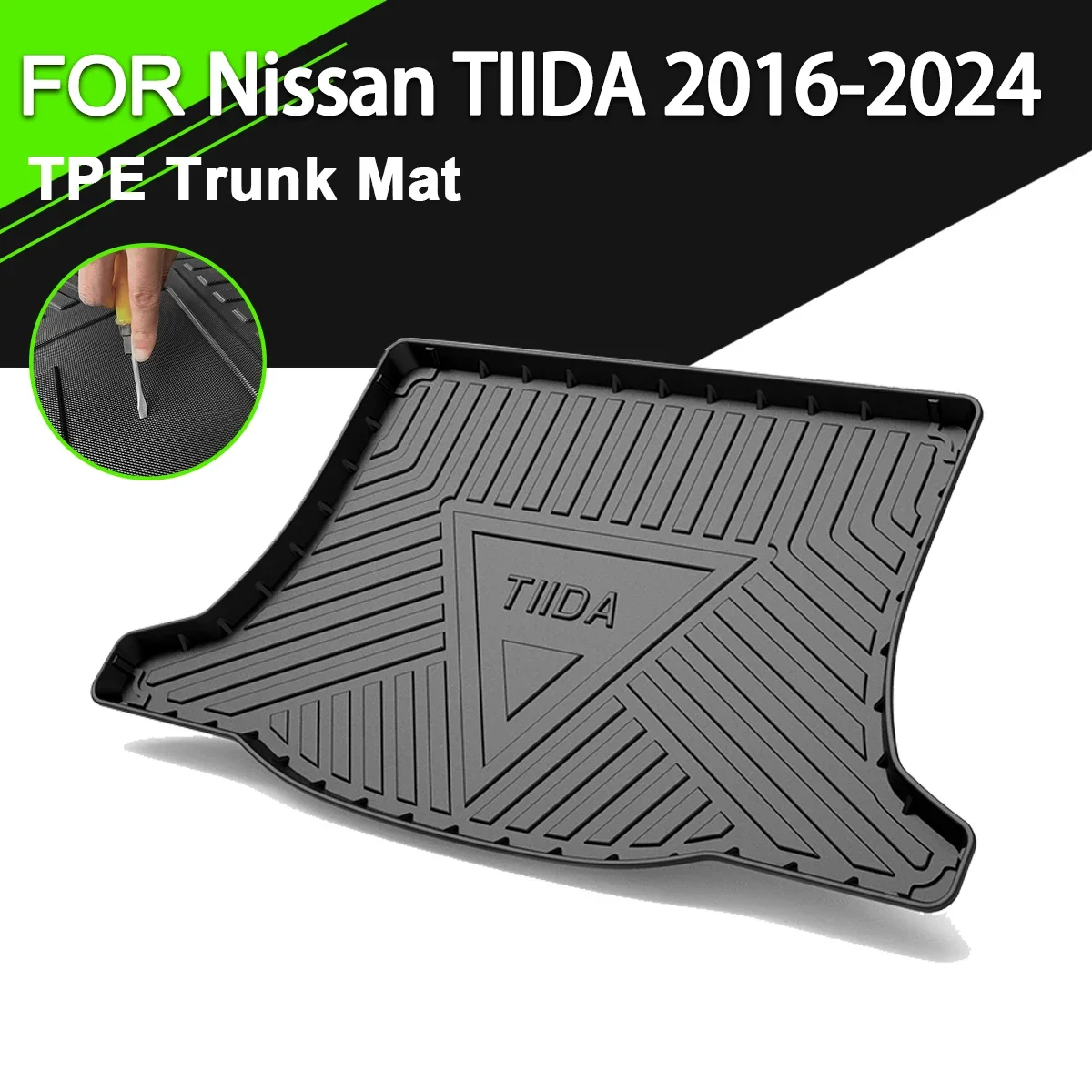 

Trunk Mat TPE FOR Nissan TIIDA 2016-2024 Car Waterproof Non-Slip Rubber Cargo Liner Accessories