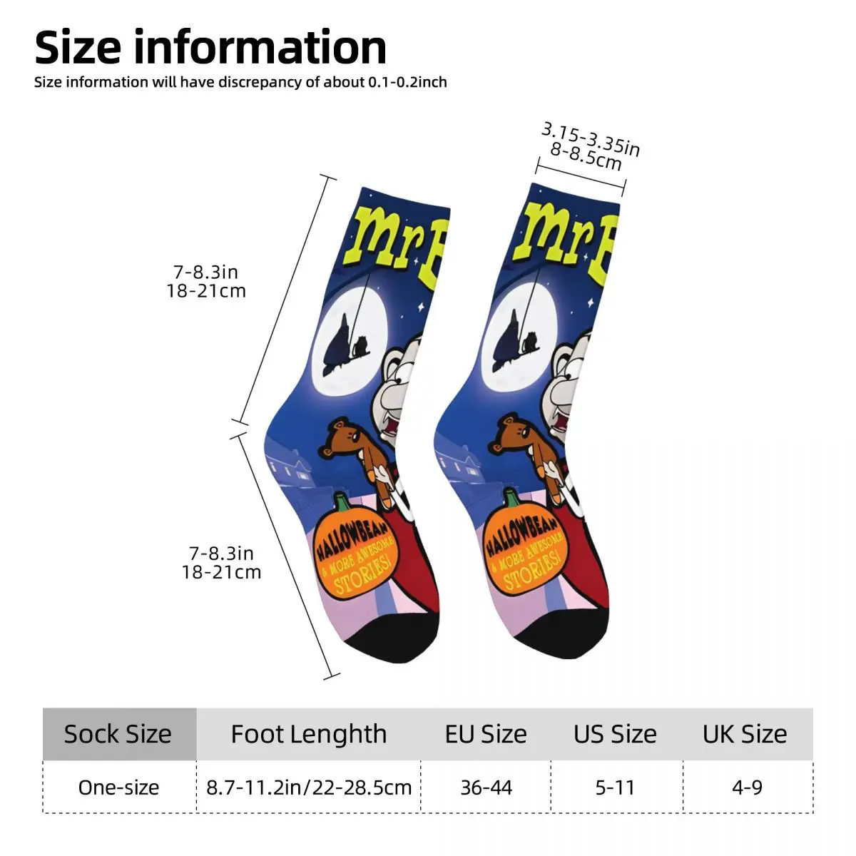 Mr. Bean Cartoon Halloween Socks Accessories For Men Women Middle Tube Socks Super Soft Wonderful Gifts