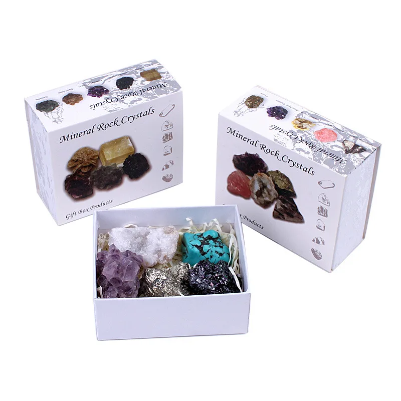 

Energy Healing Crystals Collection Gift Box Ore Rock Real Quartz Natural Gemstones Mineral Specimens Reiki Meditation Spiritual