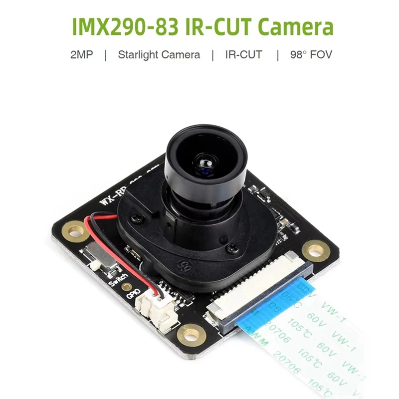 For IMX290-83 IR-CUT Camera Industrial Starlight Camera Sensor Fixed-Focus 2MP for 4B 3B+ 3B-A10G