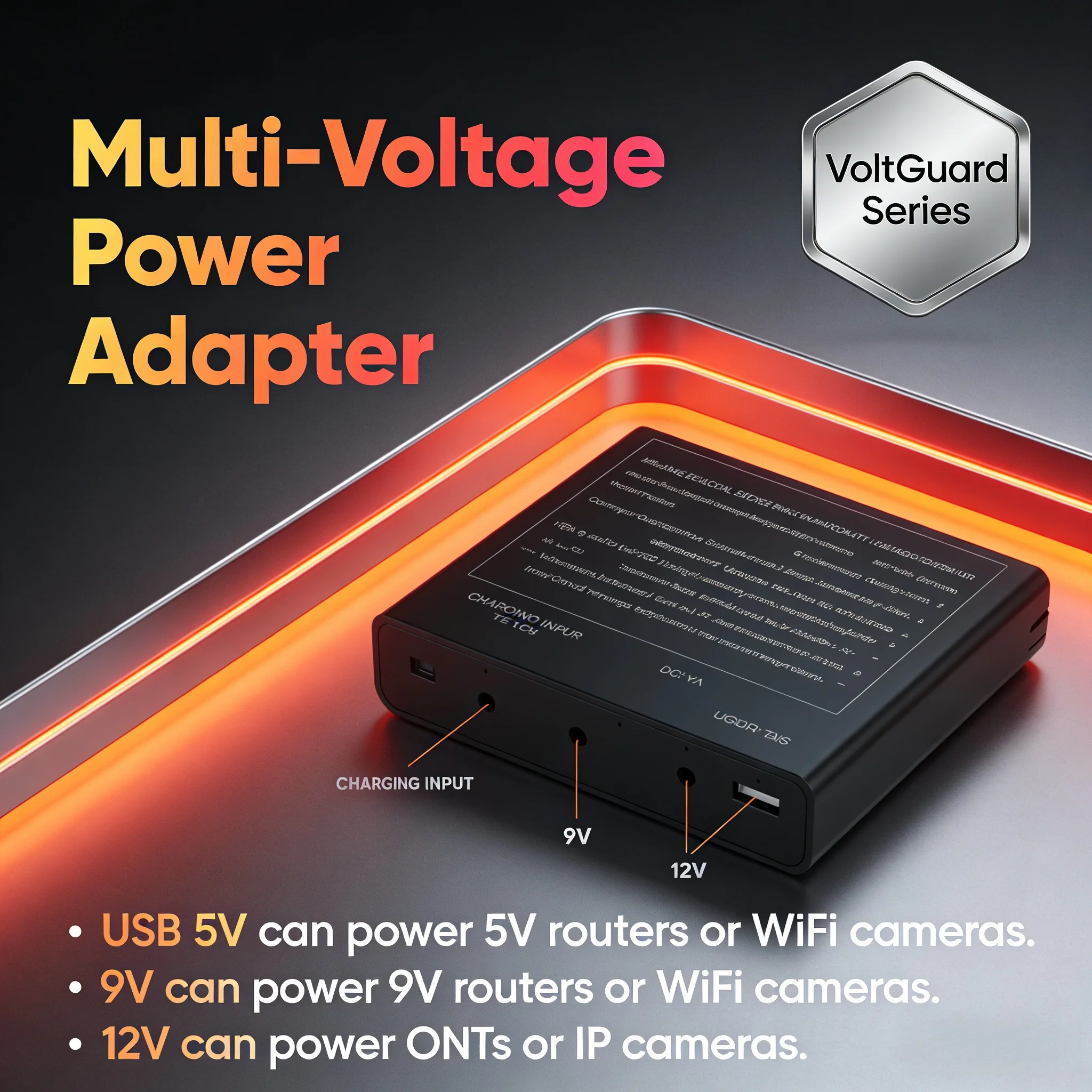 Continuous DC Output 5V/9V/12V Removable UPS Module, Power Backup for Router WiFi Camera ONT