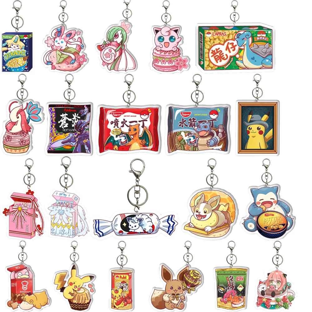 

DIY Pokemon Eevee Slowpoke Charizard Blastoise Snack Packaging Acrylic Keychain Anime Peripherals Holiday Gifts