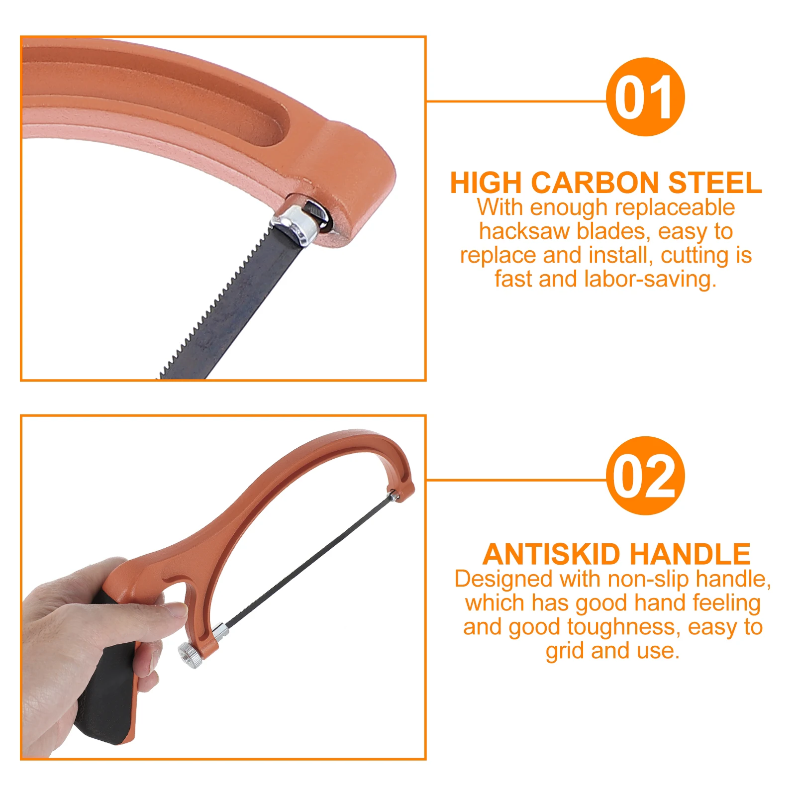 

1 Set Woodworking Hacksaw Mini Handsaw Non-Slip Handle Easy Replaceable Blades Sturdy Structure Labor-Saving Tree Sawing