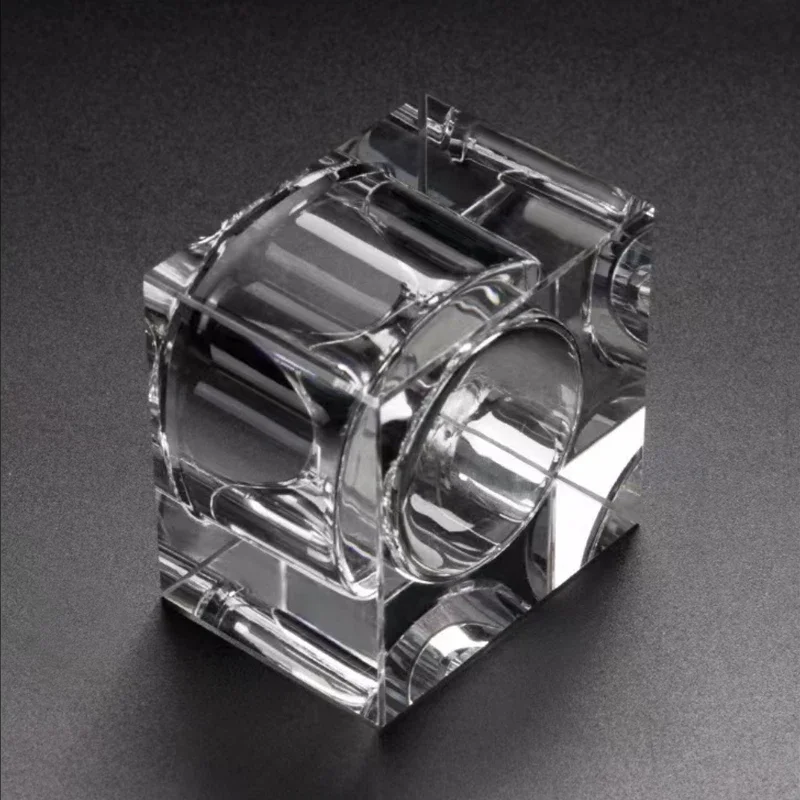 Nail Art Crystal Glass Dappen Dish Cup with Lid Square Nail Liquid for Monomer Liquid Powder Holder Container Manicure Tools