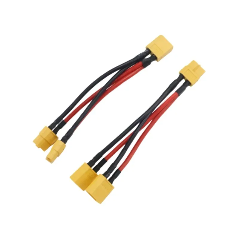 XT60 Parallel Battery Connector Male/Female Cable Dual Extension Y Splitter 10cm 14AWG Silicone Wire for RC Battery Motor