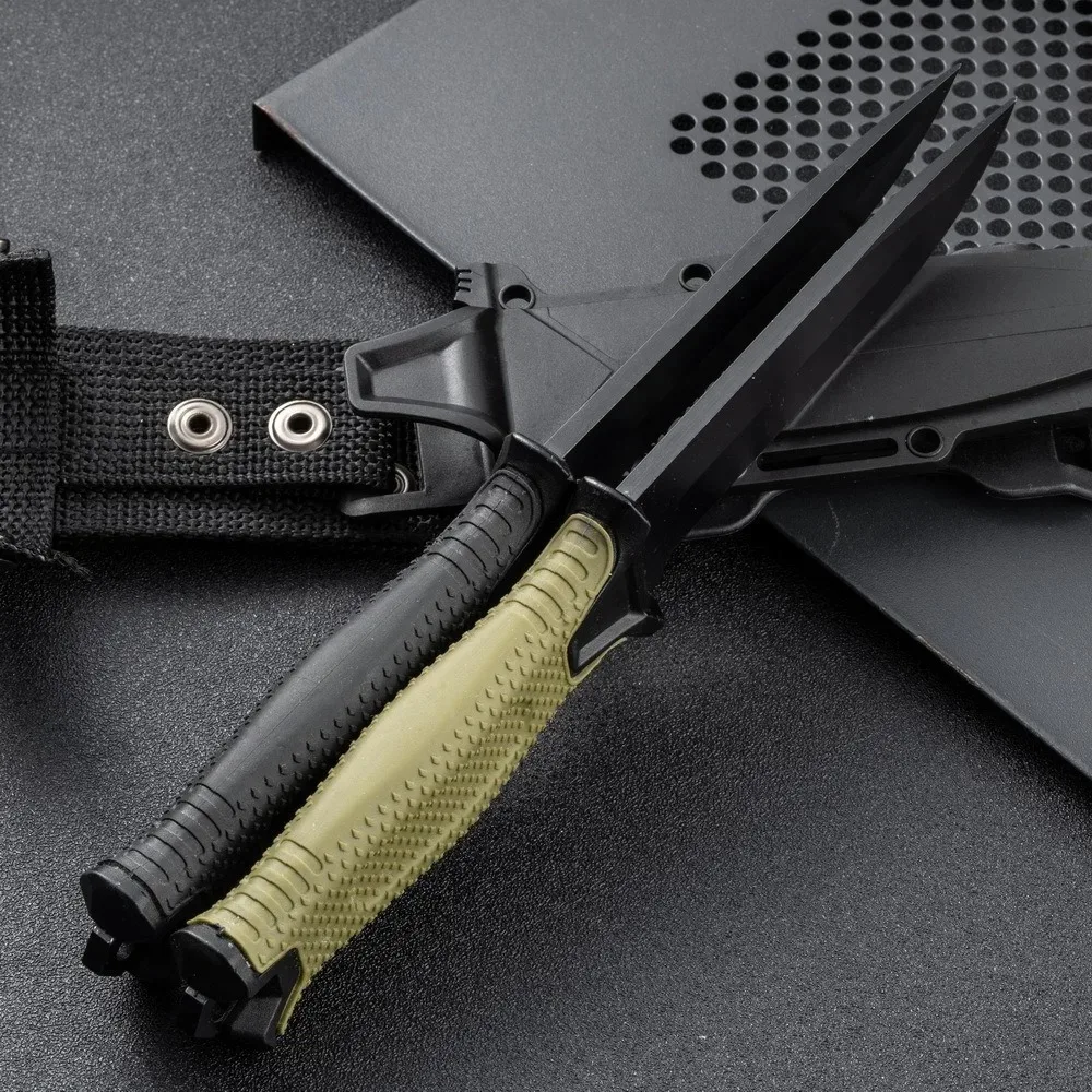Outdoor knife camping defense straight knife wilderness survival sharp tactical knife carry survival knife high hardness knife image 5