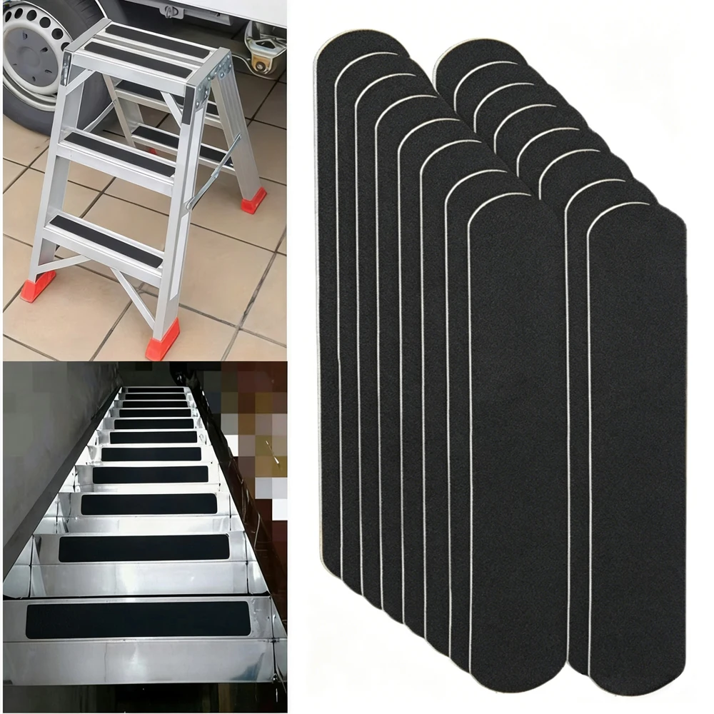 16 Pieces of Outdoor Stair Tread Anti-Slip Tape, 4cm X 33cm, Black Anti-Slip Tape for Indoor/Outdoor Stairs, Steps, Boats, Stair Treads, Safety Anti-Slip Strips