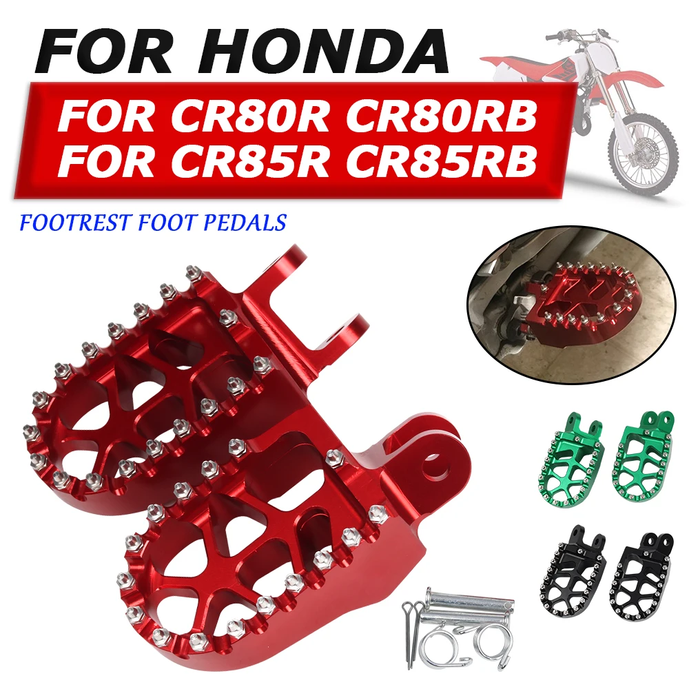 For HONDA CR80R CR80RB CR85R CR85RB CR 80 R CR 85 RB Motorcycle Accessories Footrests Footpeg Foot Pegs Pedals Plate Foot Rests