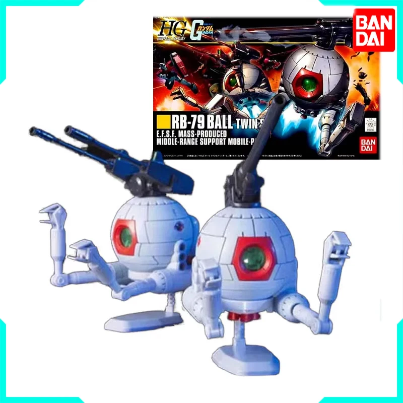 Bandai Genuine Gundam Model Kit Anime Figure HGUC RB-79 Ball Twin Set Collection Gunpla Anime Action Figure Toys for Children