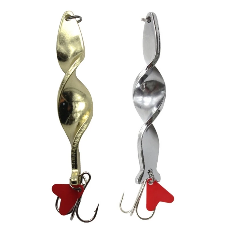 Fishing Lure Spinner Trolling Spinning Spirals Long Cast Spoons Screw Rotation Jigbait Saltwater Trebles Hook Lures