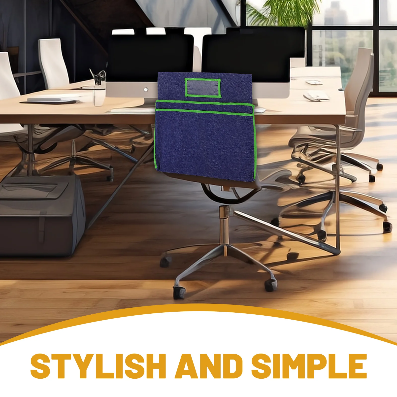 

Chair Back Cover with Storage Pocket for School Desks Heavy Duty Denim for Classroom Chairs Study Furniture