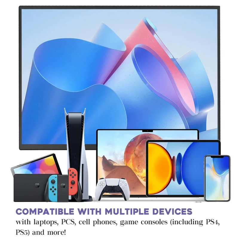 Monitor portatile 18,5 in 100 Hz 100% SRGB FHD Display per computer Monitor da gioco per laptop DR Monitor da viaggio con cavalletto