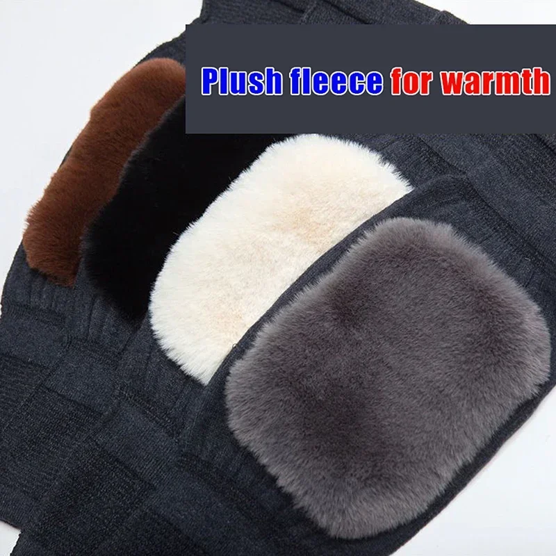 Winter Warm Knee Pads for Women Leg Warmers Men Old People Cold Leg Arthritis Kneepad Knee Support Rabbit Fur Knee Protector