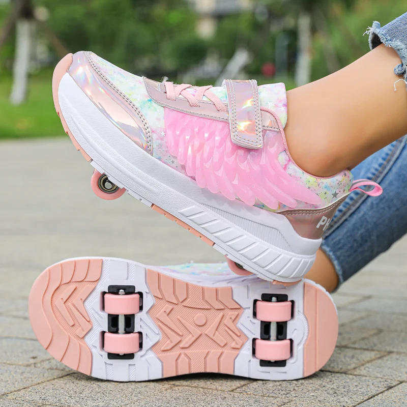 

Warm Heelys (зимне-осенние): новые невидимые детские роликовые туфли с выдвижными 4 колесами (мальчики и девочки)