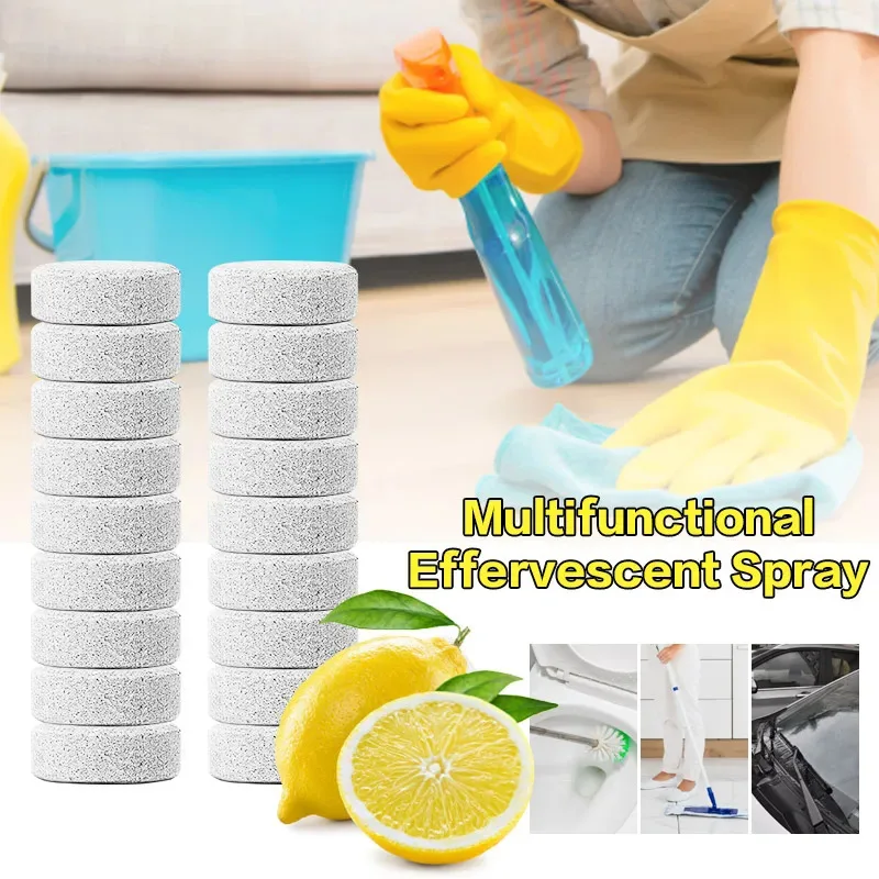 10/50/80Pcs Multifunctional Clean Spot Effervescent Spray Cleaner Fast Remover Concentrate Lemon Bathroom Toilet Floor Cleaning