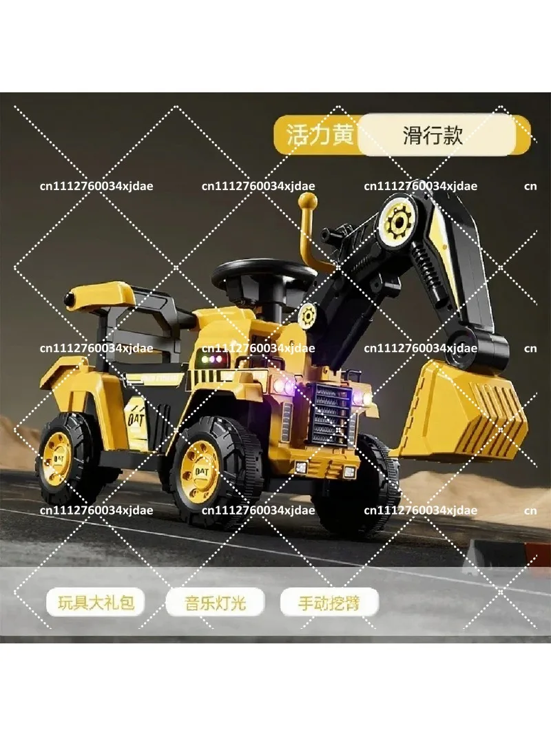 Kids Remote Control Electric Excavator Toy Car for Boys Girls, Oversized Engineering Vehicle with Hook