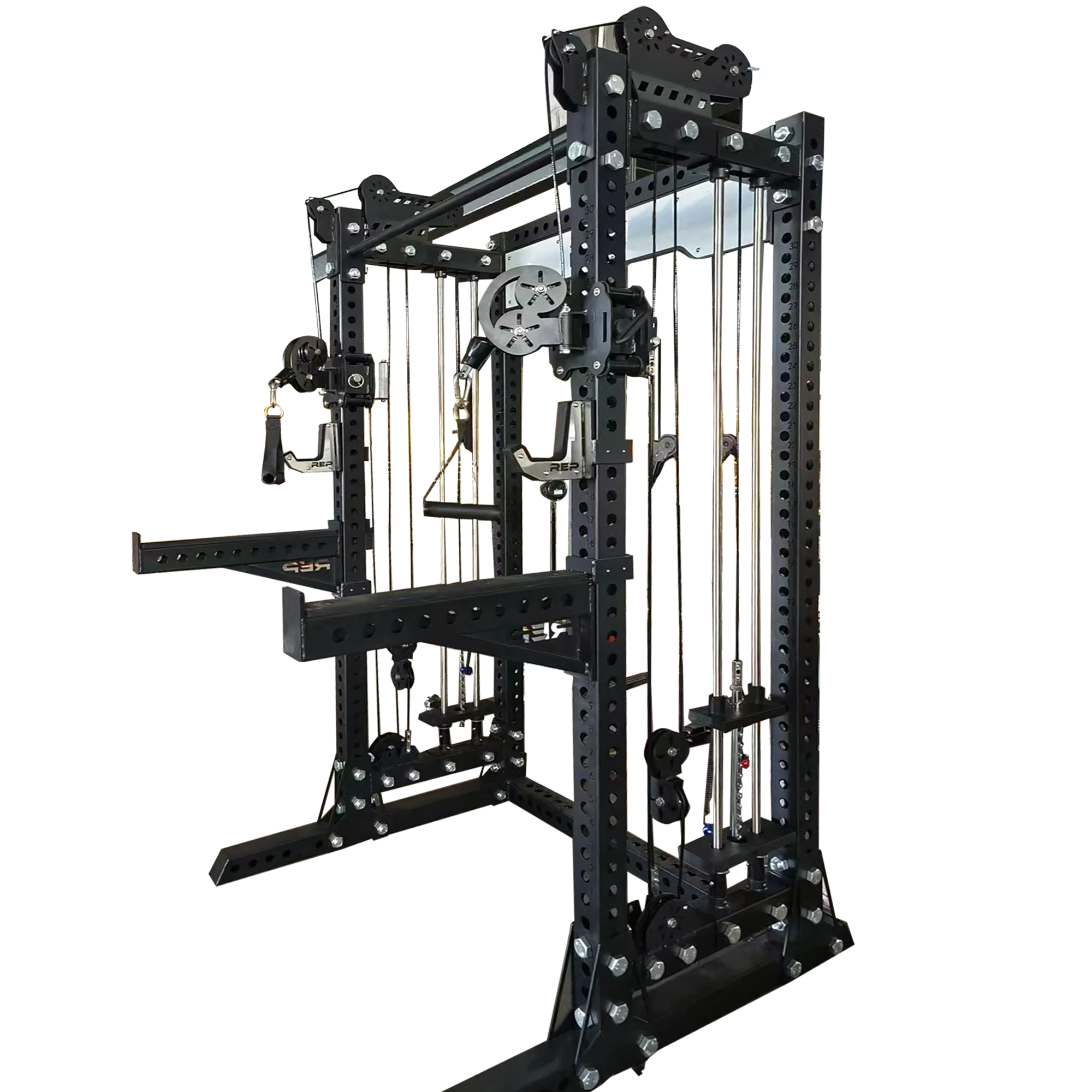 

Многофункциональный тренажер-стойка для приседаний (Smith Machine) с кроссовером и кабельным тренажером, коммерческий силовой тренажер-клетка, стальная конструкция, заводская цена