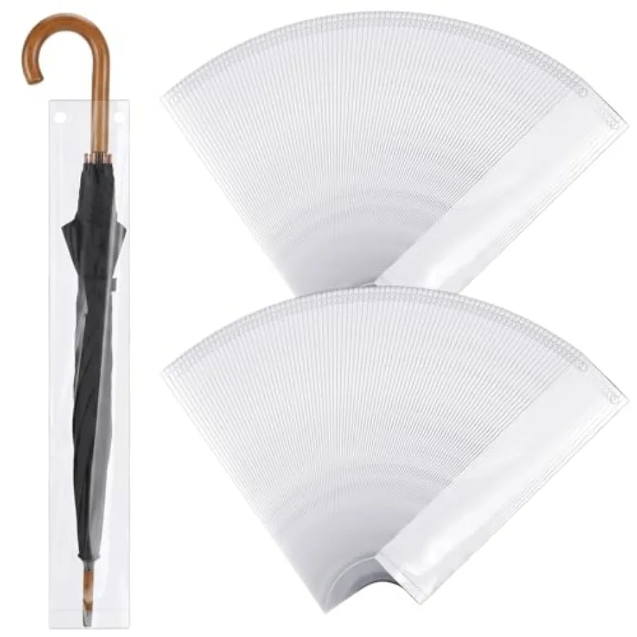 

Xindojuz 100 PCS Clear Umbrella Bags, 28.35 × 5.12 Inch Long Disposable Wet Umbrellas Bags Replacement Refills, Waterproof Umbr