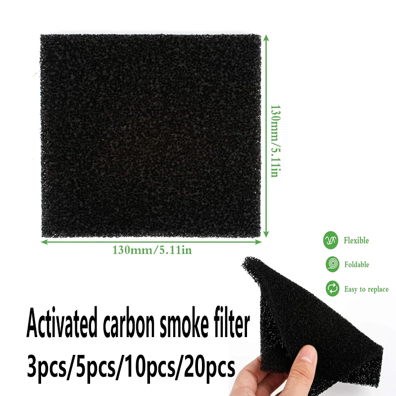 Smoking Machine Filter Cotton Activated Carbon Charcoal Honeycomb Filter Sponge Environmentally Friendly 3pcs 5pcs 10 pcs 20 pcs