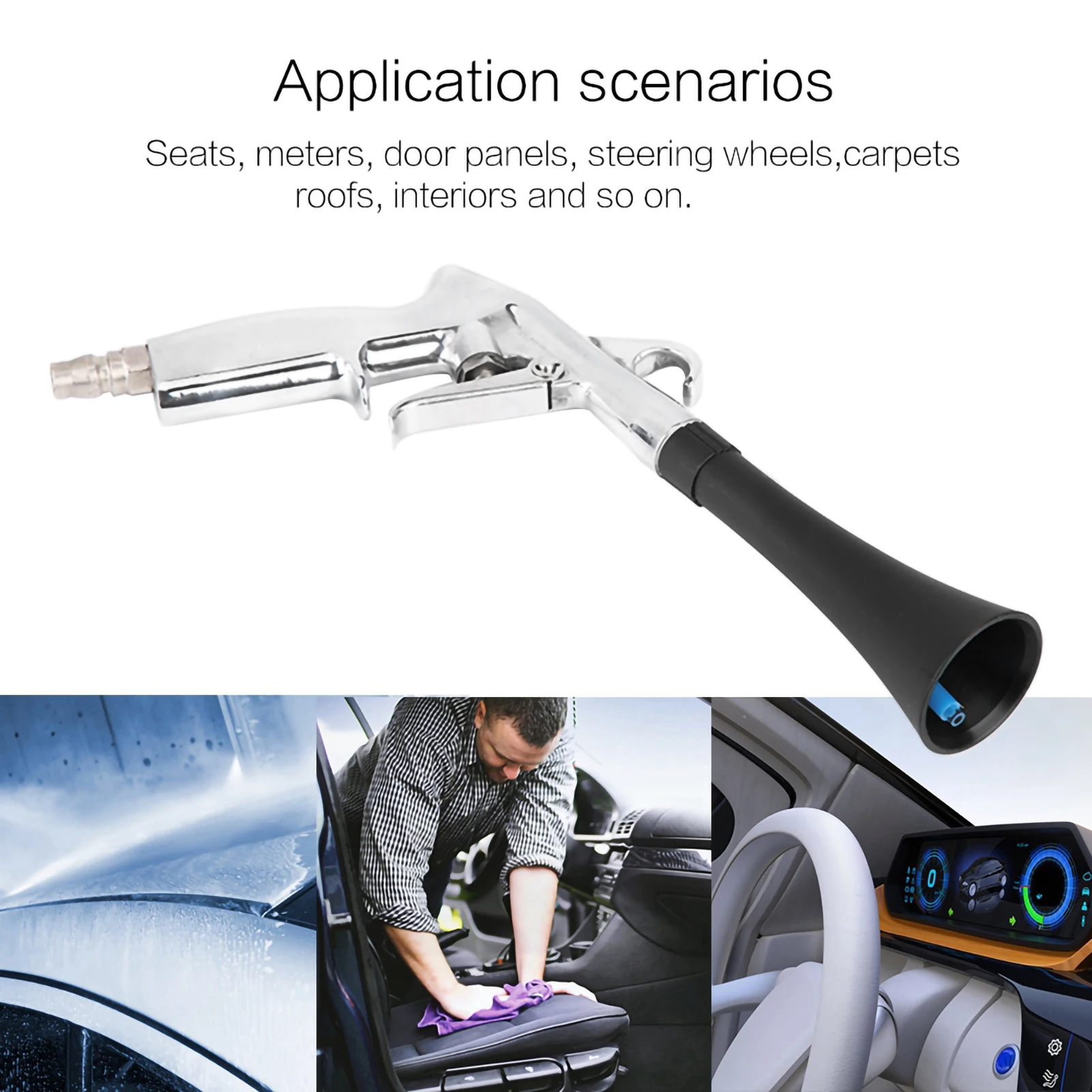 Car Automobile Interior Cleaning Gun Air Pulse Car Wash Tools ( Japanese Male Head ) High Pressure Car Clean Air Pulse Car Clean