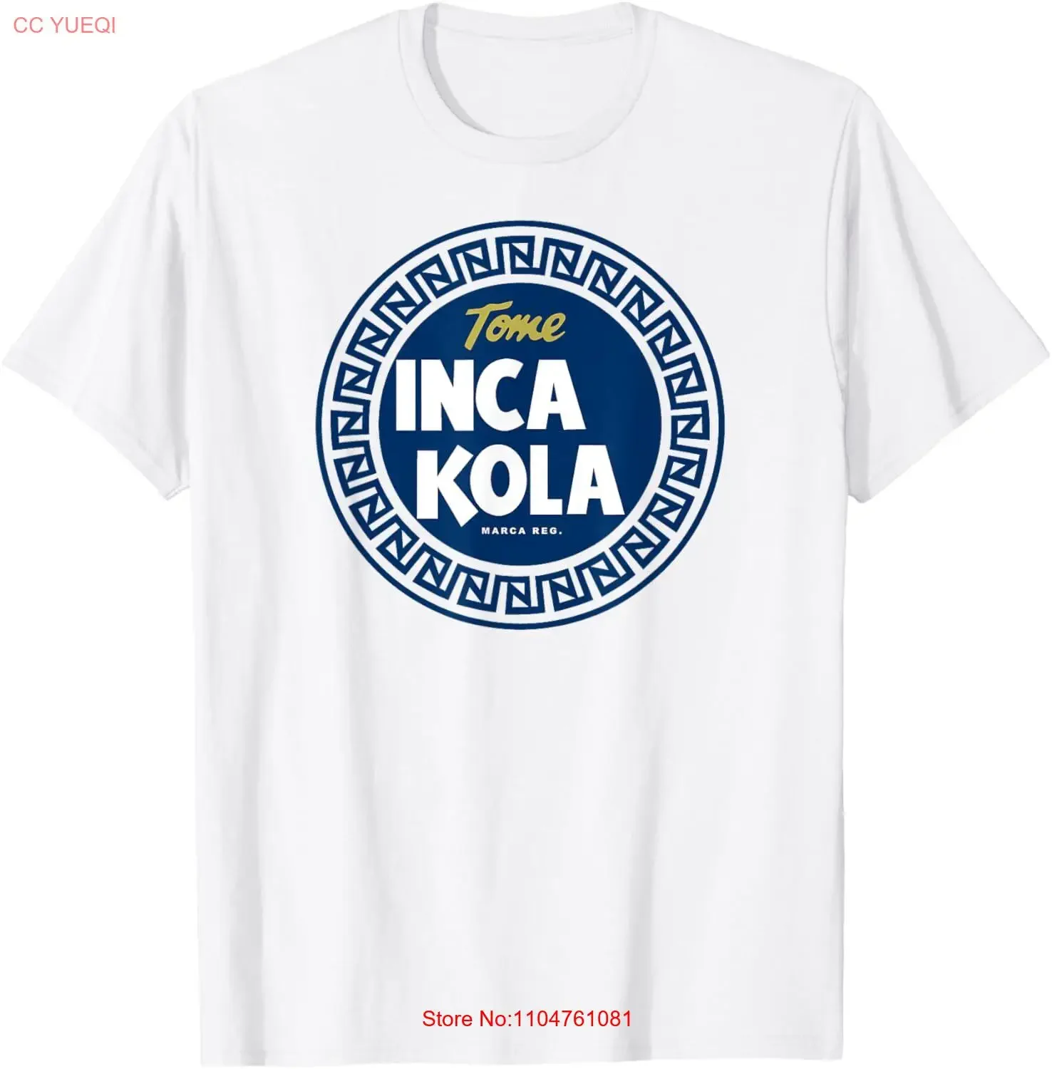 Camiseta Inca Kola Perú Golden Bubblegum Cream Soda vintage ropa de calle lavada ligeramente para hombre versátil transpirable cómodo