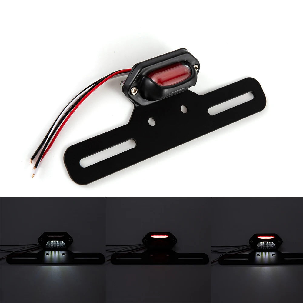 

1pcs Motorcycle Tail Light With License Plate Bracket Holder Retro Rear Lamp For Harley Honda Cafe Racer Custom Bobber Chopper