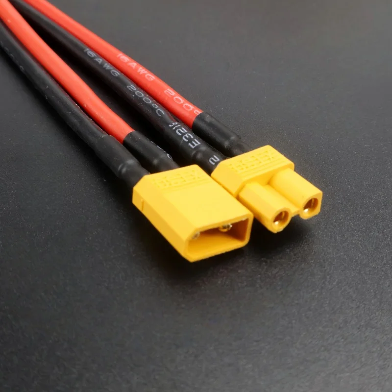 XT30 plug and socket with silicone wire 16AWG cable 10cm for fixed wing drones with RC lithium battery FPV