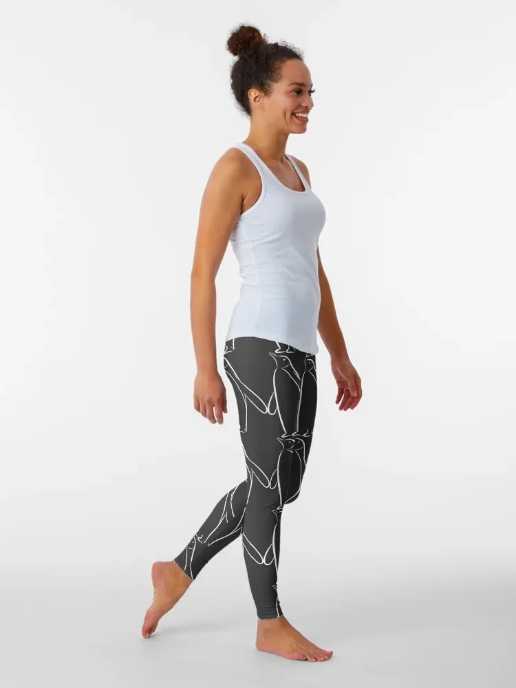 manchot line art Leggings gym clothing sportswear gym Womens Leggings