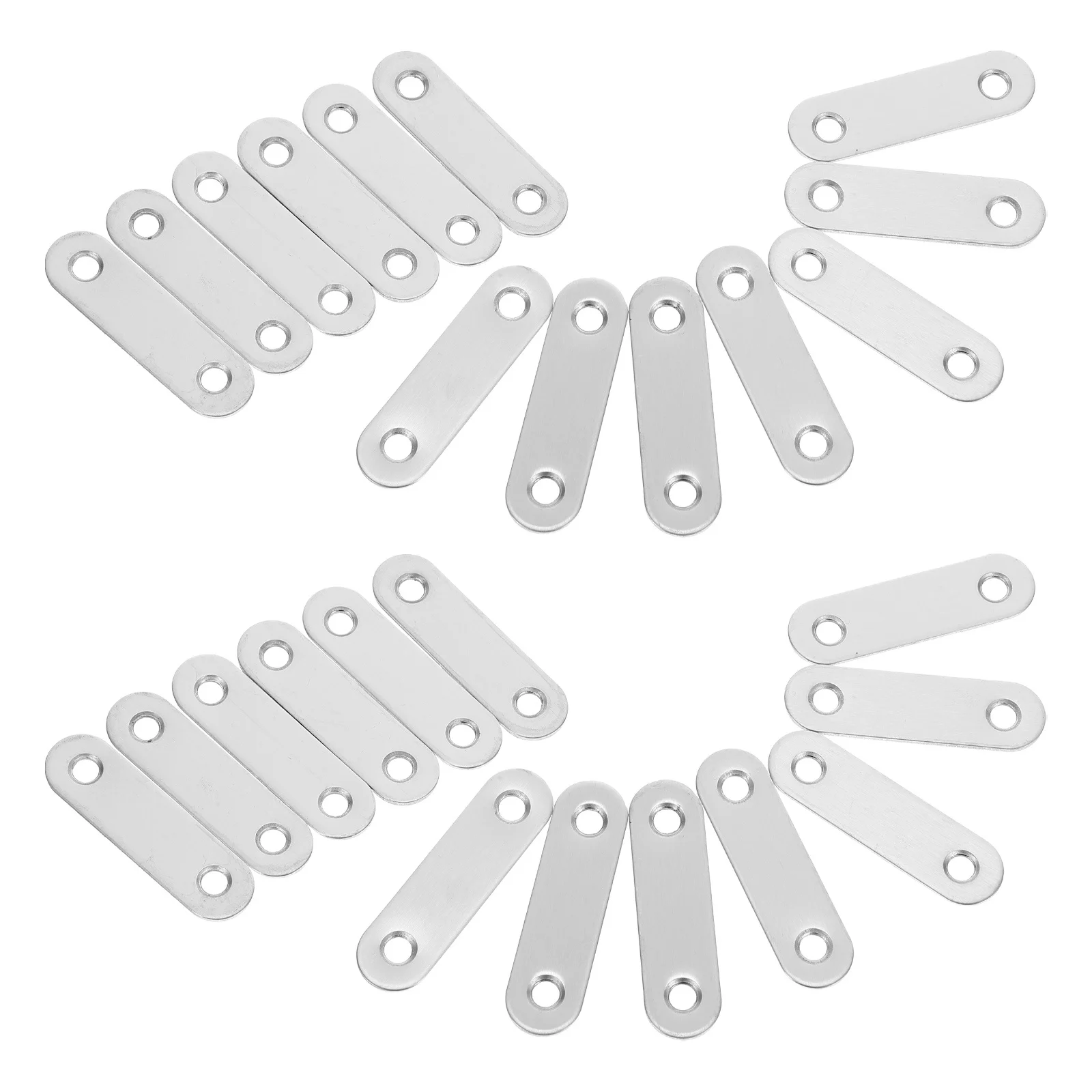 

40Pcs 57mm Stainless Steel Straight Bracket Universal Corner Connectors Heavy Duty Furniture Support 39mm Hole Spacing