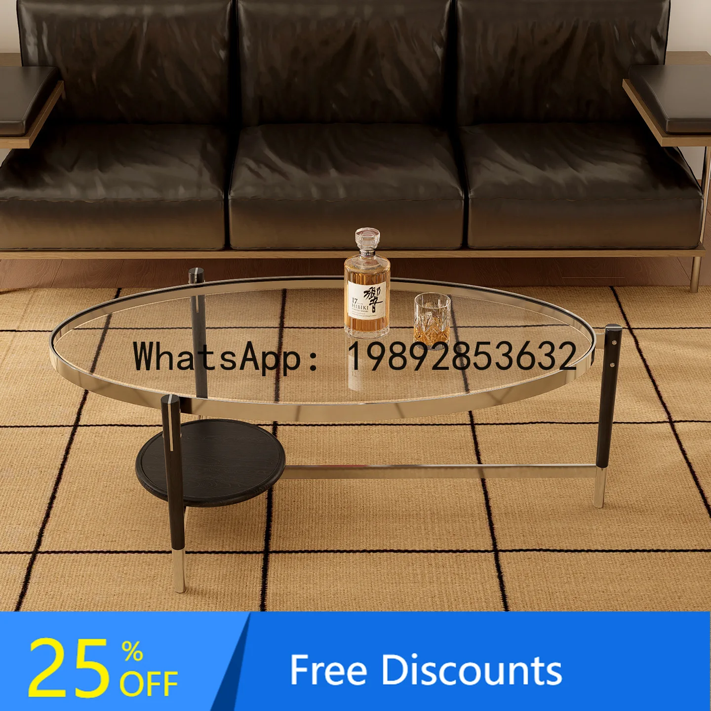 

YFY Vintage Niche White Ash Wood Light Luxury High-end Living Room Tea Home Side Glass Floating Coffee