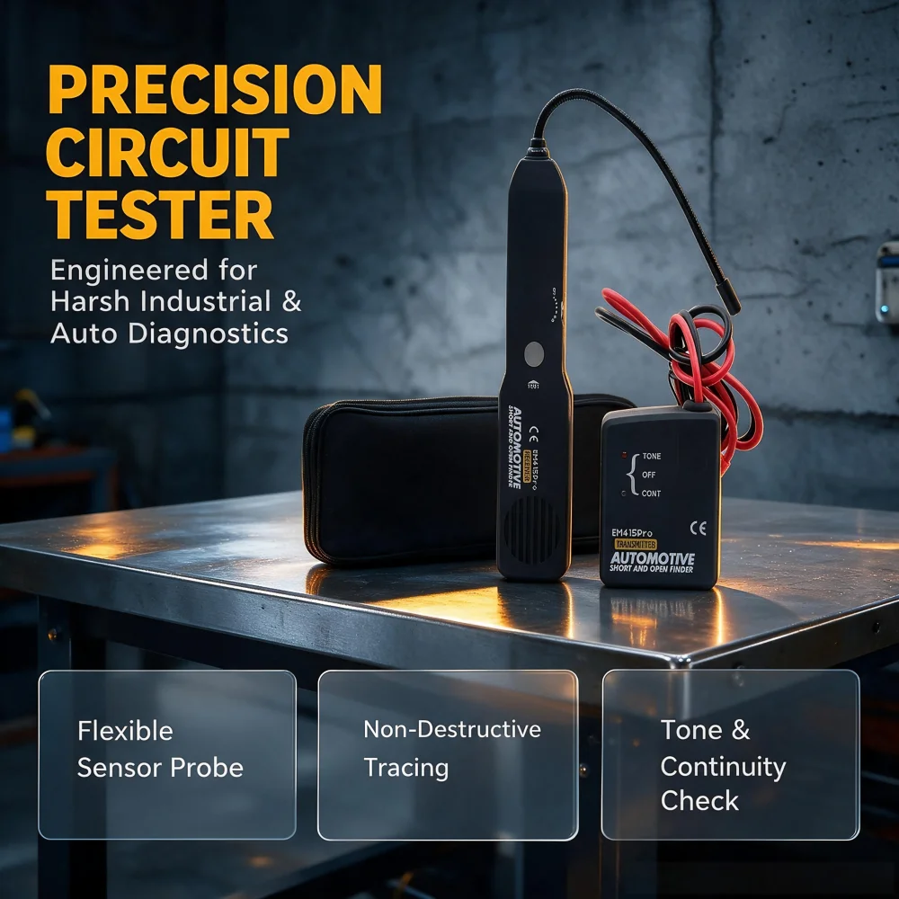 【Latest】 EM415PRO Auto Electrical Circuit Tracker, 6-42V Vehicle Wire Breakpoint Detector, Automotive Diagnostic Repair Tool Fo