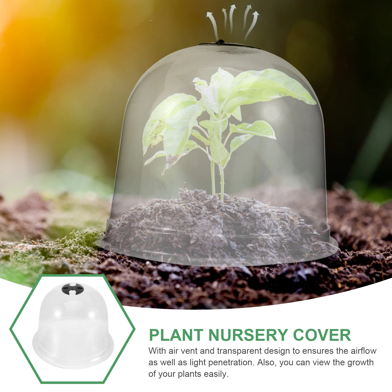 

1 set Plant Humidity Dome Transparent Lightweight Frost Protection Cover For Garden Plants Durable Plastic Plant Protector With