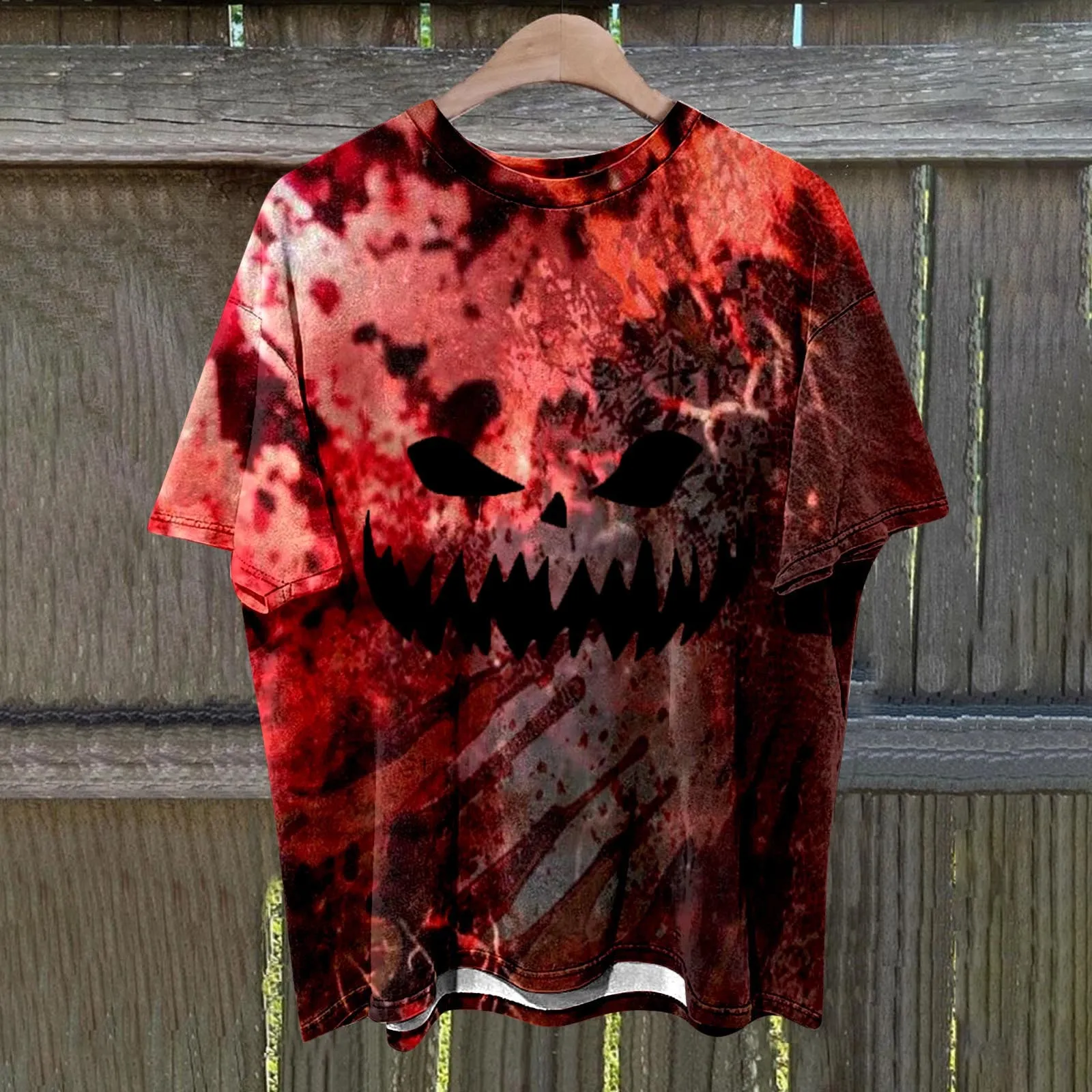 Summer Fake Blood 3D Print T-Shirts Streetwear Men Funny Fashion Harajuku Casual Oversized O-Neck T Shirt Tees Tops Clothing