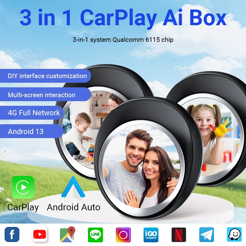 XUDA 2025 Newest CarPlay Clip Wireless CarPlay Adapter Multi-function Smart Screen Car Accessories for Porsche Toyota Volvo VW