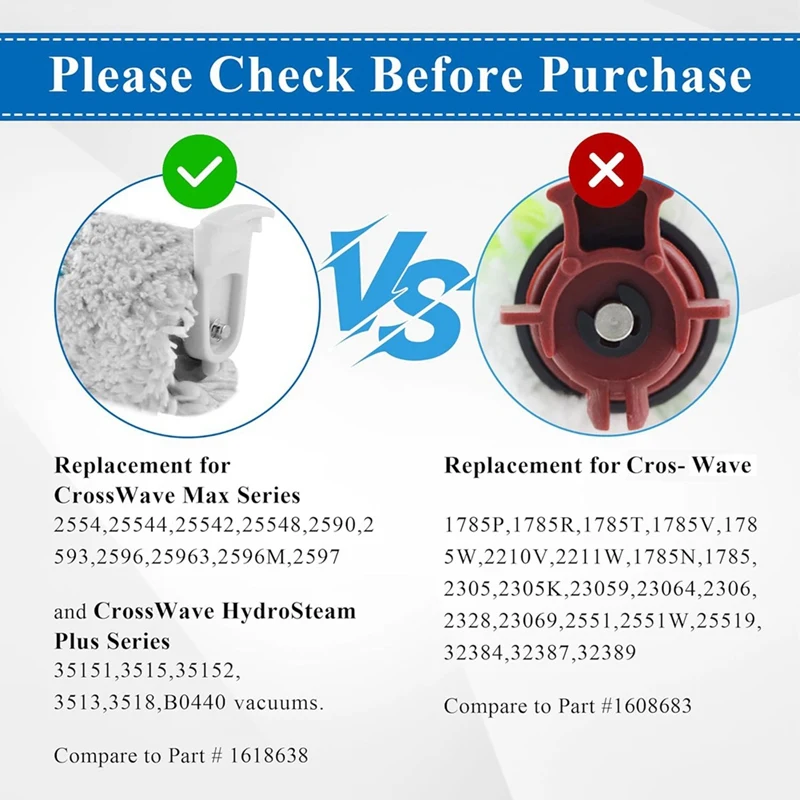 Crosswave max用の交換用ブラシとフィルター,交換用ブラシと交換用フィルター,Crosswave 2554 2590,真空部品の交換に適しています1618641および1608684