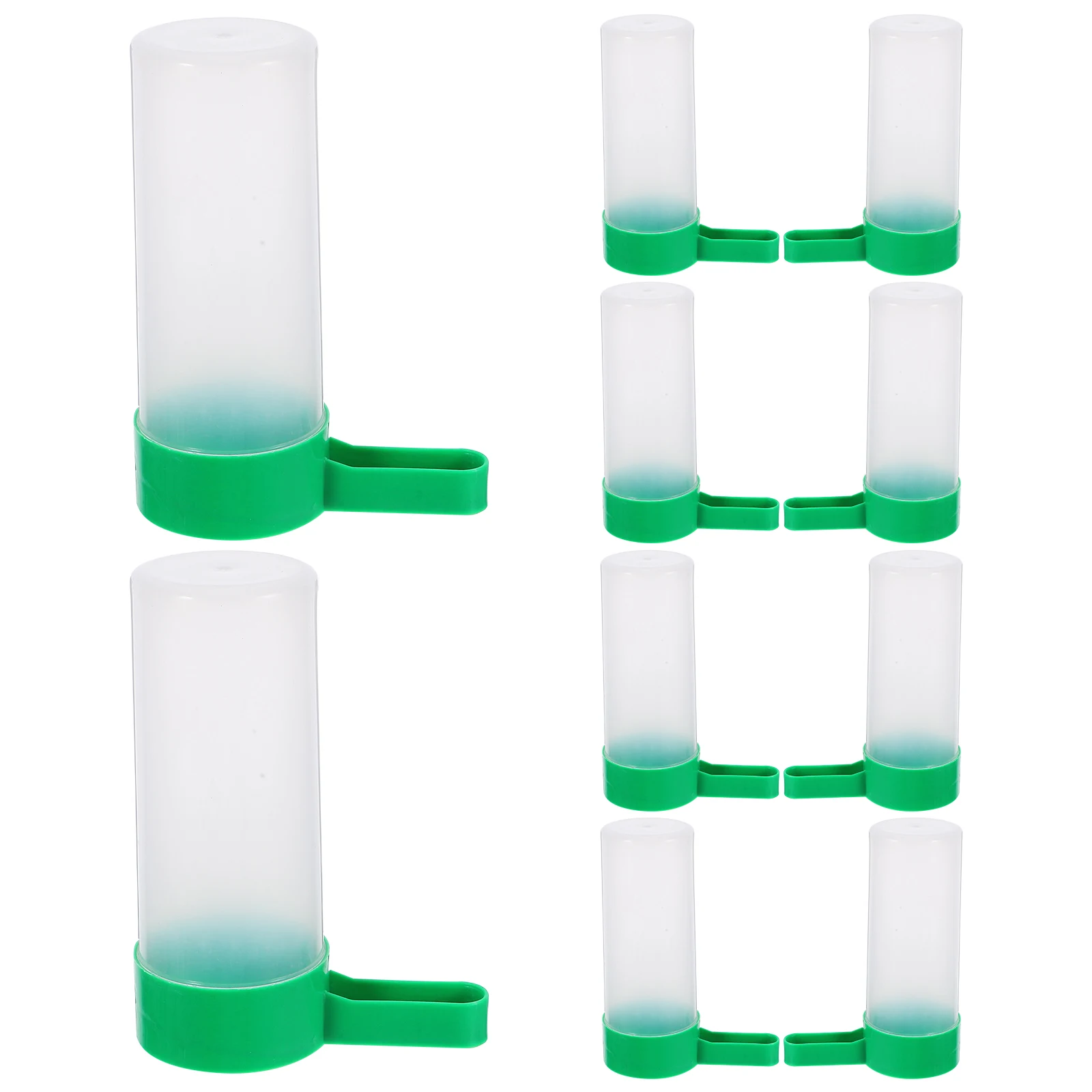 

10pcs Automatic Bird Drinking Cup Size L Green For Small Medium Parrots Portable Feeder Water Dispenser Easy Clean Hollow