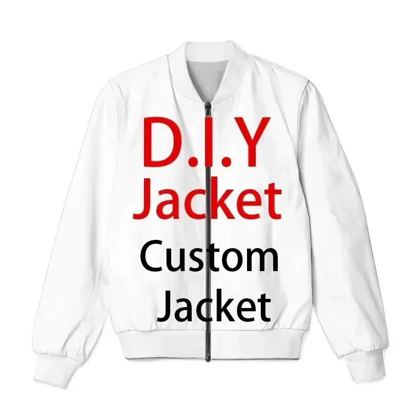 Custom Zip Jacket For Men 3D Printing Diy Graphic Jackets Streetwear Mens Hip Hop Zipper Jacket Clothes Dropshipping Coat