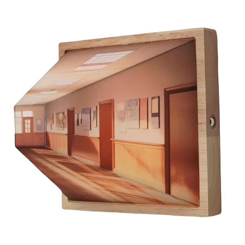 Creative 3D Naked Eye Vision Wall Decoration Wooden Non Perforated Wall Mounted Bedside Atmosphere Unique Home Decoration Gift